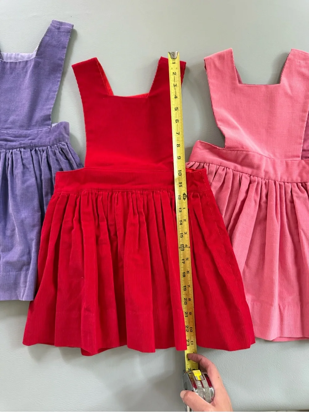 Girls Corduroy Pinafore Dresses Set of 3 - Red, Pink, Purple No Size Mini Boden